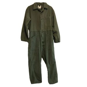 Vintage Army Military Cotton Sateen Coveralls